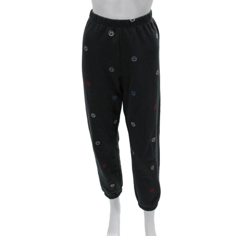 Spiritual Gangster Women Jogger Sweatpants Black Graphic Print Size S